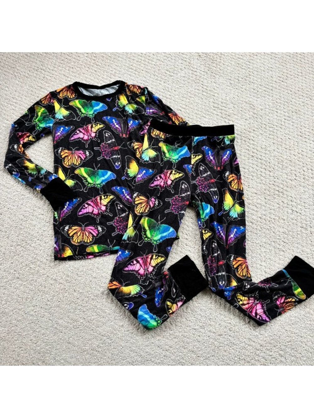 The Twisted Lily rainbow butterfly bamboo pajama set